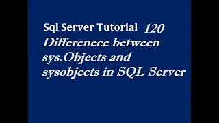 sys.Objects vs sysobjects in SQL Server