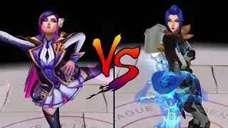 Battle Academia Caitlyn vs Pulsefire Caitlyn Skin Comparison Spotlight (League of Legends)