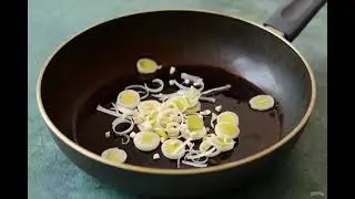 Салат с фасолью и луком пореем