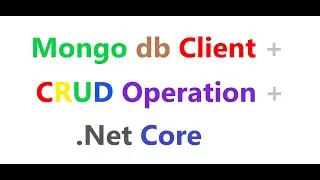 How to do mongo db CRUD operation from Dotnet core3.1 microservice