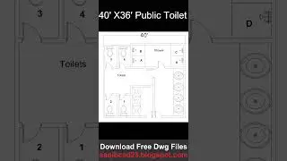 40 x 36 Public Toilet   | 40 by 36 Public  Plan | 40 X 36  kaa Map #shorts #building_plan