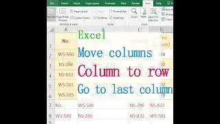 How to move columns in Excel (copy column, column to row, go to last column)