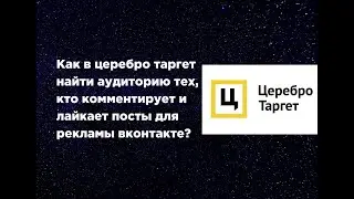 Как в церебро таргет найти аудиторию тех, кто комментирует и лайкает посты для рекламы вконтакте?