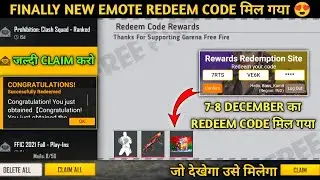 Free Fire Redeem Code Today | 7 December New Emote Redeem Code Free fire | FF Redeem Code Today