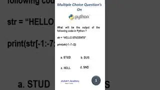 Multiple Choice Questions on Python ( python for beginners Short - 03)