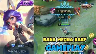 NEW SKIN NANA MECHA BABY GAMEPLAY SKILL - REVIEW MOBILE LEGENDS