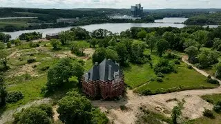 Aerial view of cleanup at former Norwich Hospital property