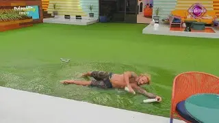 Miguel Vicente toma banho à chuva, numa poça! | Big Brother