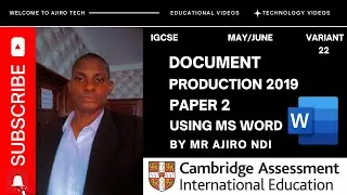 IGCSE ICT Paper 2 Document Production 2019 May June Variant 22 (0417)