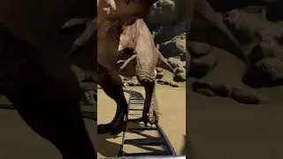 T-Rex Attacks Coaster and Attacks Riders! POV #shorts