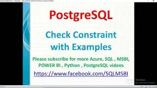 PostgreSQL Tutorials | Check Constraints in Postgresql