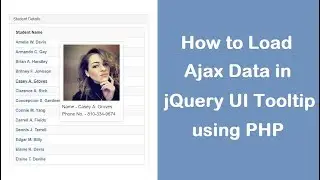 How to Load Ajax Data in jQuery UI Tooltip using PHP