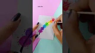 Rainbow Feather Drawing | Oil Pastels Drawing #art #shorts #ytshort