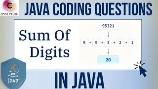 Sum Of Digits In Java | Find Sum Of Digits Of a Number | Java Program to find Sum Of Digits