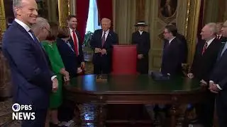 WATCH: Trump signs first official documents of new presidency