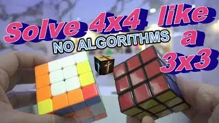 How to Solve a 4x4 Rubik's Cube Like a 3x3 Rubik's cube No Algorithms EASY in 4K