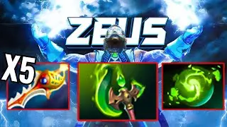 Zeus Kills One Shot Global x5 Divine Rapier + Khanda + Refresher IMBA Magic Damage Dota 2