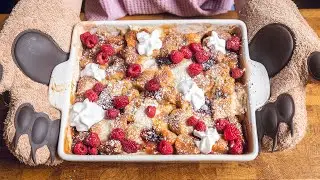 Vegan Raspberry Crescent French Toast Casserole