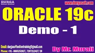 ORACLE 19c tutorials || Demo - 1 || by Mr. Murali On 03-01-2024 @4PM IST