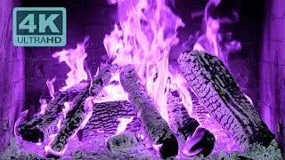 Magical Purple Fireplace | Ultimate 4K Halloween Ambience Experience
