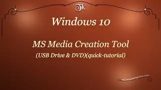 Windows : Media Creation Tool (Windows 10) (quick tutorial)