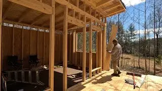 Man Builds Amazing Off Grid Cabin In His Woods... TIME LAPSE