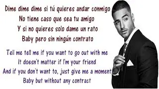 Maluma - Sin contrato Lyrics English and Spanish - Translation & Meaning - Without Contract