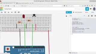 Arduino UNO Using Push button to turn ON LED light - Arduino w/TinkerCAD Circuits