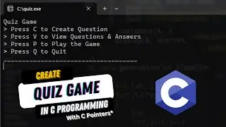 Create Quiz Game In C Programming With Pointers