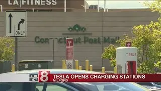 Tesla opens up new electric car charging station in Milford