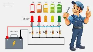 12V Battery Level Indicator Circuit Diagram