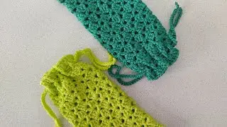 Crochet accessories. Case for glasses made of polyester cord.