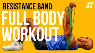 12 Minute Resistance Band Full Body Workout | 6 Chest, Arm, and Leg Exercises | No Attachment