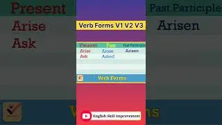 Verb Forms in English V1 V2 V3  #shorts
