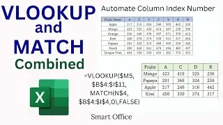 VLOOKUP and MATCH Function Together | Automate Column Index Numbering in VLOOKUP