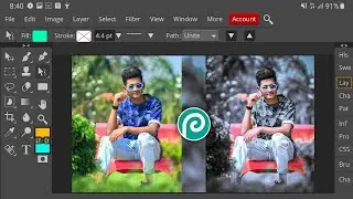 Photopea Editing Mobile📱 Photopea Black & Blue Effect Photo Editing