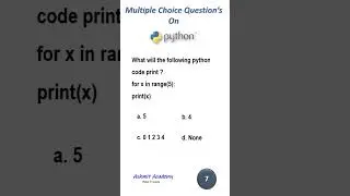 Multiple Choice Questions on Python ( python for beginners Short - 13)