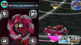 INFERNO SALAMANDER S5 GAME PLAY + OTHER SALAMANDER QR CODE BEYBLADE BURST APP!!