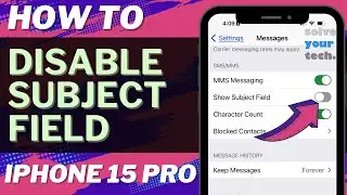 How to Disable Subject Field on iPhone 15 Pro