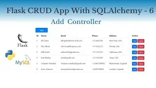 Flask CRUD Application With SQLAlchemy - Add Controller - 6