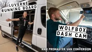 How to install a WOLFBOX Dashcam and LUVERNE Running Board Step by Step | Van Build Ep 7