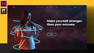 Fitness Website UI Design Process - Start to Finish in Adobe XD - Parallax Animation (Speed Process)