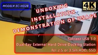 Sabrent USB 3.0 Dual Bay External Hard Drive Docking Station 2.5, 3.5in HDD, SSD [EC-HD2B] -- GUIDE