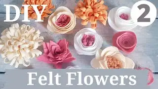 easy Felt Flowers for beginners. basic way to make. Part 2