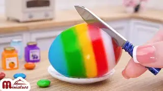 Miniature M&m Chocolate Jelly Egg | Tasty Rainbow Jelly Egg Dessert Recipe | ASMR Cooking Mini Food