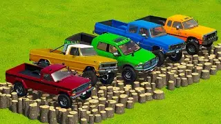 TRANSPORTING PICKUP TRUCKS ON OFF-ROAD TRACK & TESTING BIG HEAVY TRUCKS! Farming Simulator 22