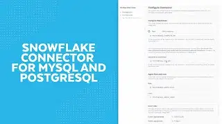 Demo Of The Snowflake Connector For MySQL And PostgreSQL