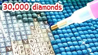 This took me 30 days.... TIK TOK art: I paint with 30,000 diamonds *satisfying*