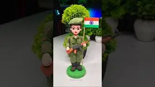 Diy Indian Army Soldier  Making 🪖 Independence day Special 🇮🇳🇮🇳 Jai Hind ❤️ #shorts #short