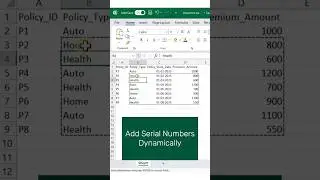 Add Serial numbers Dynamically | #exceltutorial #exceltips #excel